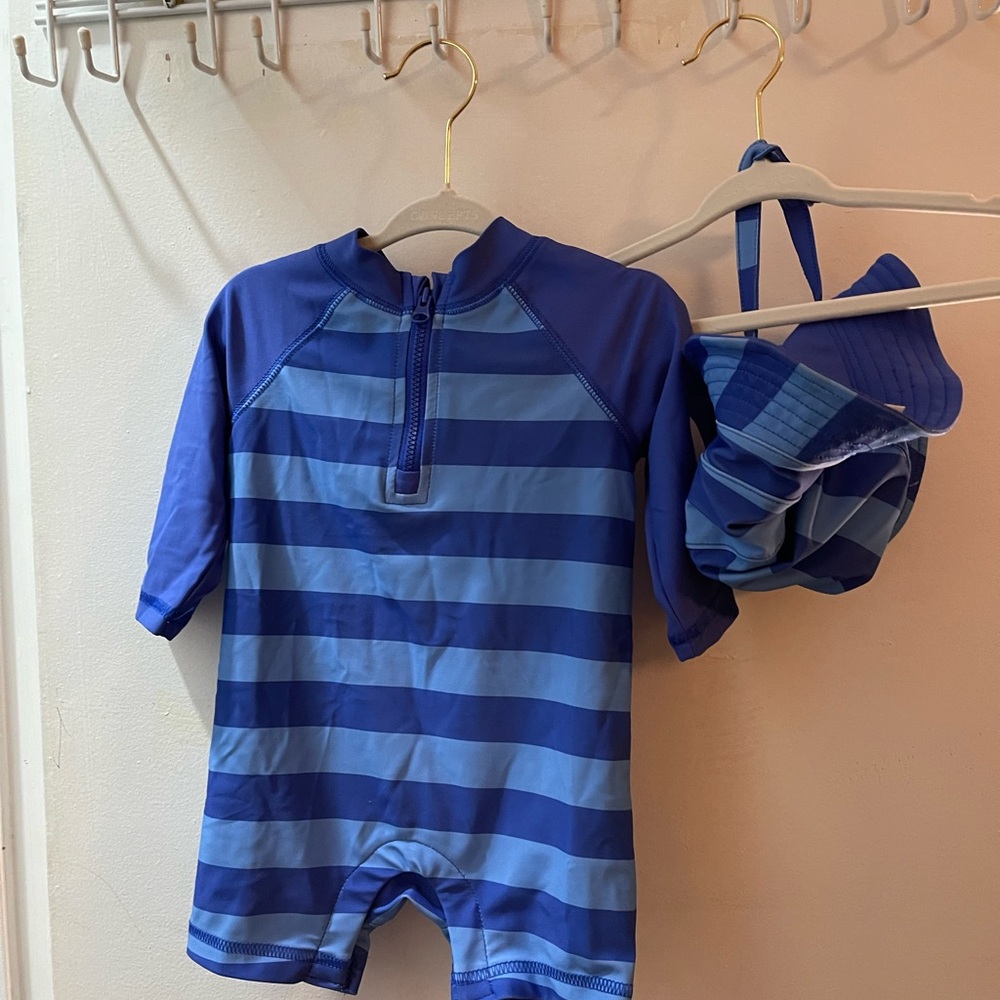 Baby GAP Blue Striped Baby Swimsuit